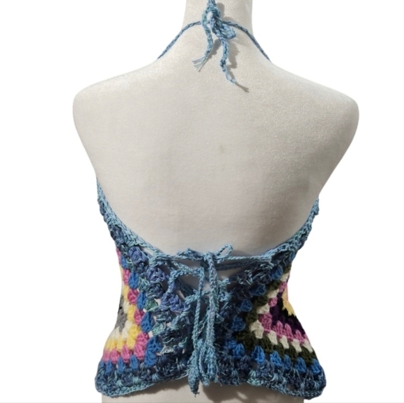 Handmade 6-in-1 Crochet Granny Square Crochet SwimTop Skirt Shawl Scarf Hat OOAK - Picture 7 of 17